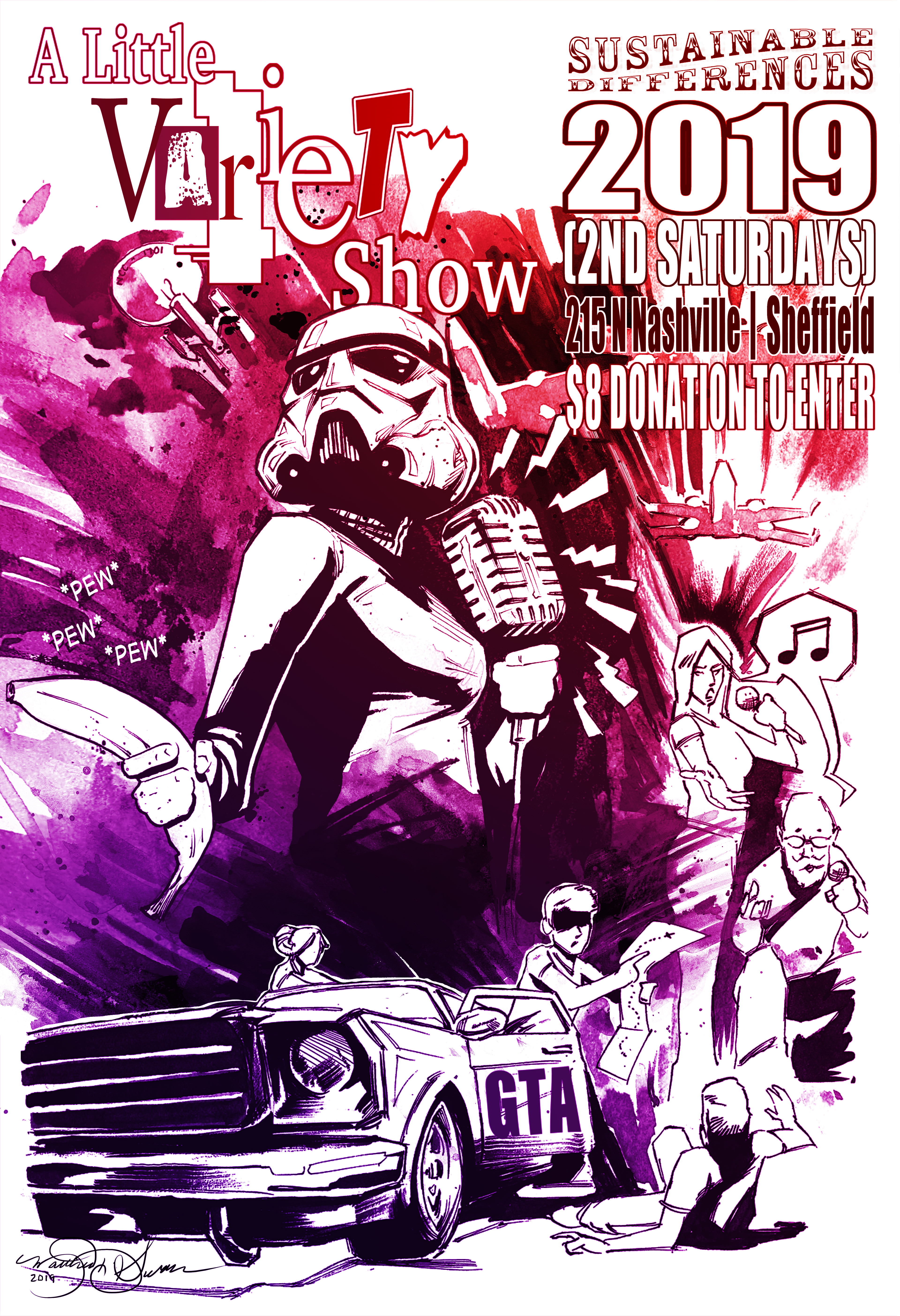 Sustainable Difference Show Event Poster (Ink/Wash/Digital Color)