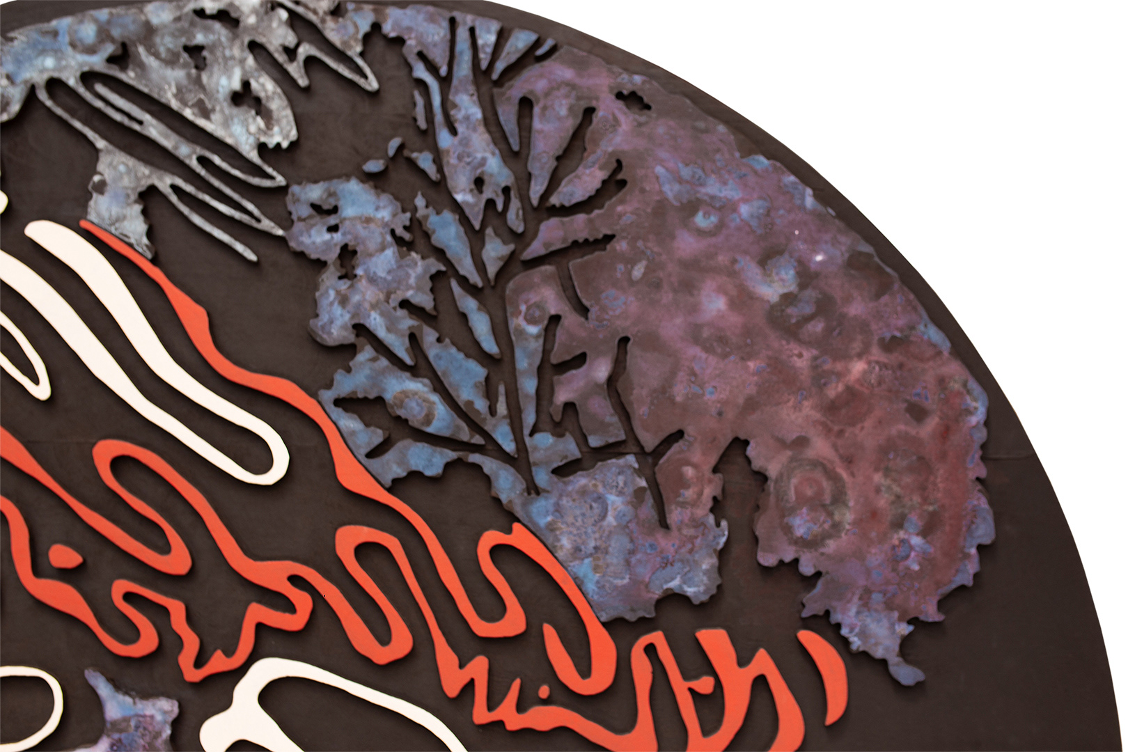 AÉROMANCIE 6 | Acrylique, teinture sur bois sculpté / Acrylic, stain on sculpted wood | 48" | 2025