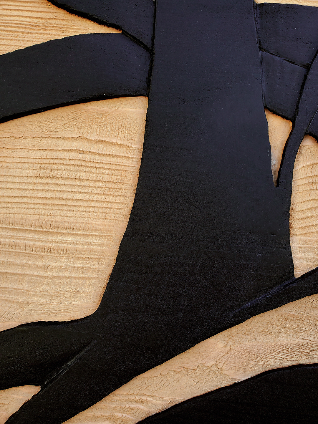 QUALIA 1 | Émail, teinture sur bois sculpté / Enamel, stain on sculpted wood | 24" x 24" | 2024