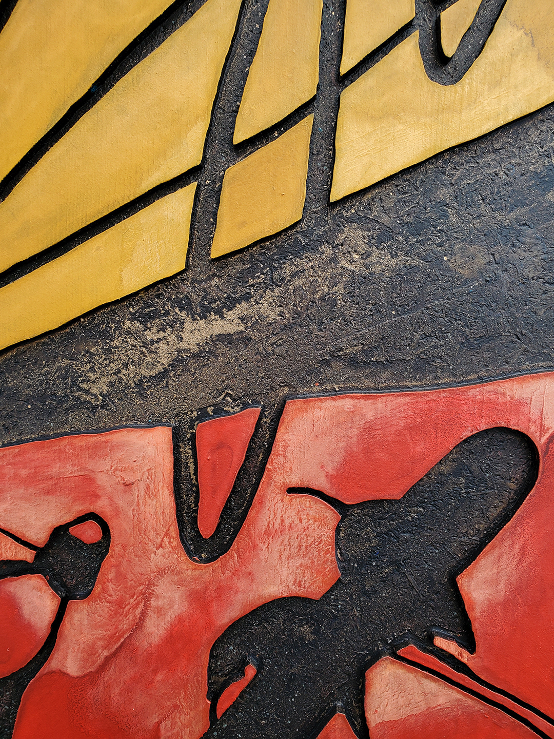 Acrylique, teinture sur bois sculpté / Acrylic, stain on sculpted wood / 42" x 42" x 0.75" / 2024