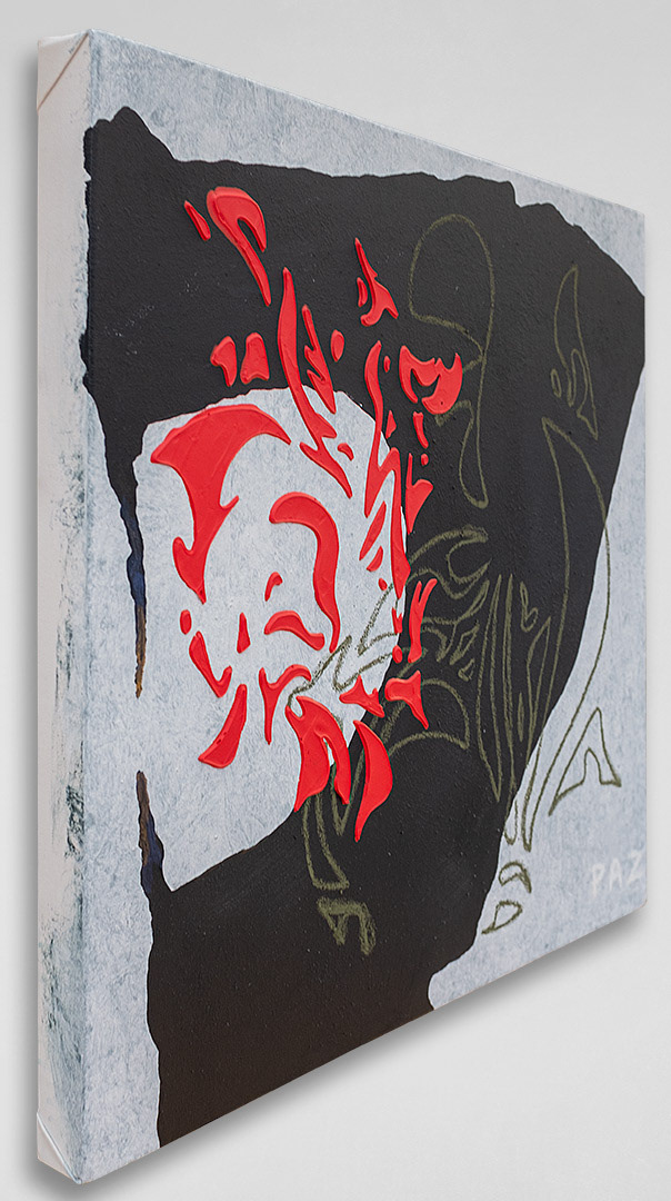 Art: Acrylique, pastels à l'huile sur toile / Acrylic, oil pastels on canvas 24" x 24" x 1.5"