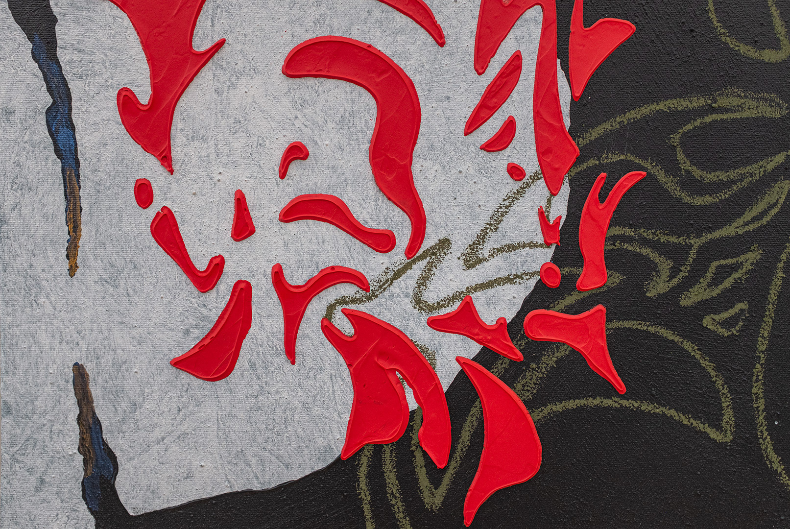 Art: Acrylique, pastels à l'huile sur toile / Acrylic, oil pastels on canvas 24" x 24" x 1.5"