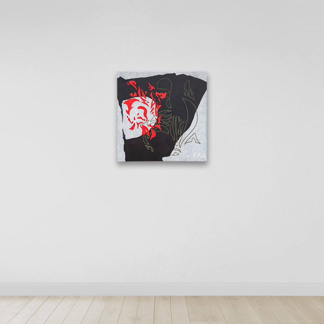 Art: Acrylique, pastels à l'huile sur toile / Acrylic, oil pastels on canvas 24" x 24" x 1.5"