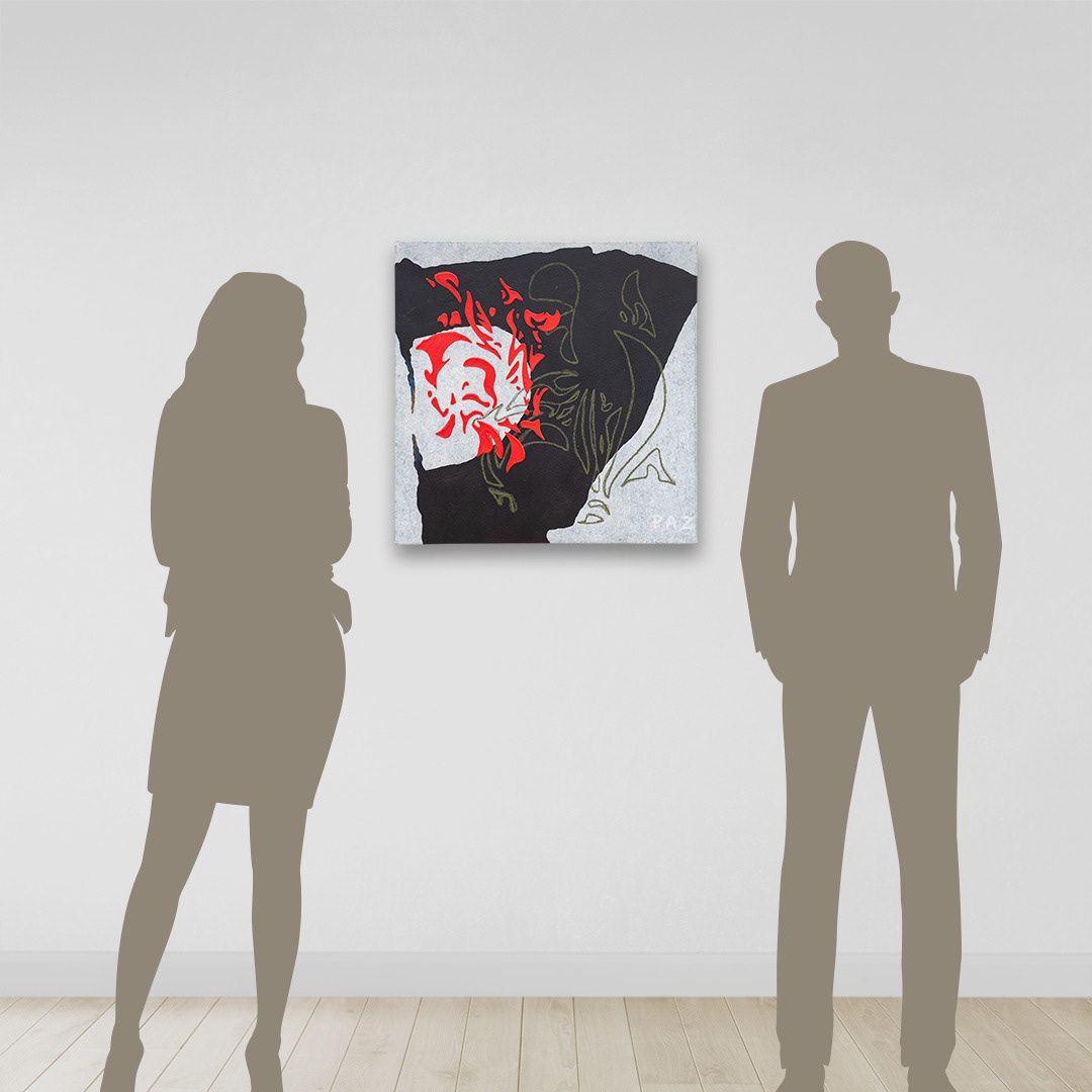 Art: Acrylique, pastels à l'huile sur toile / Acrylic, oil pastels on canvas 24" x 24" x 1.5"