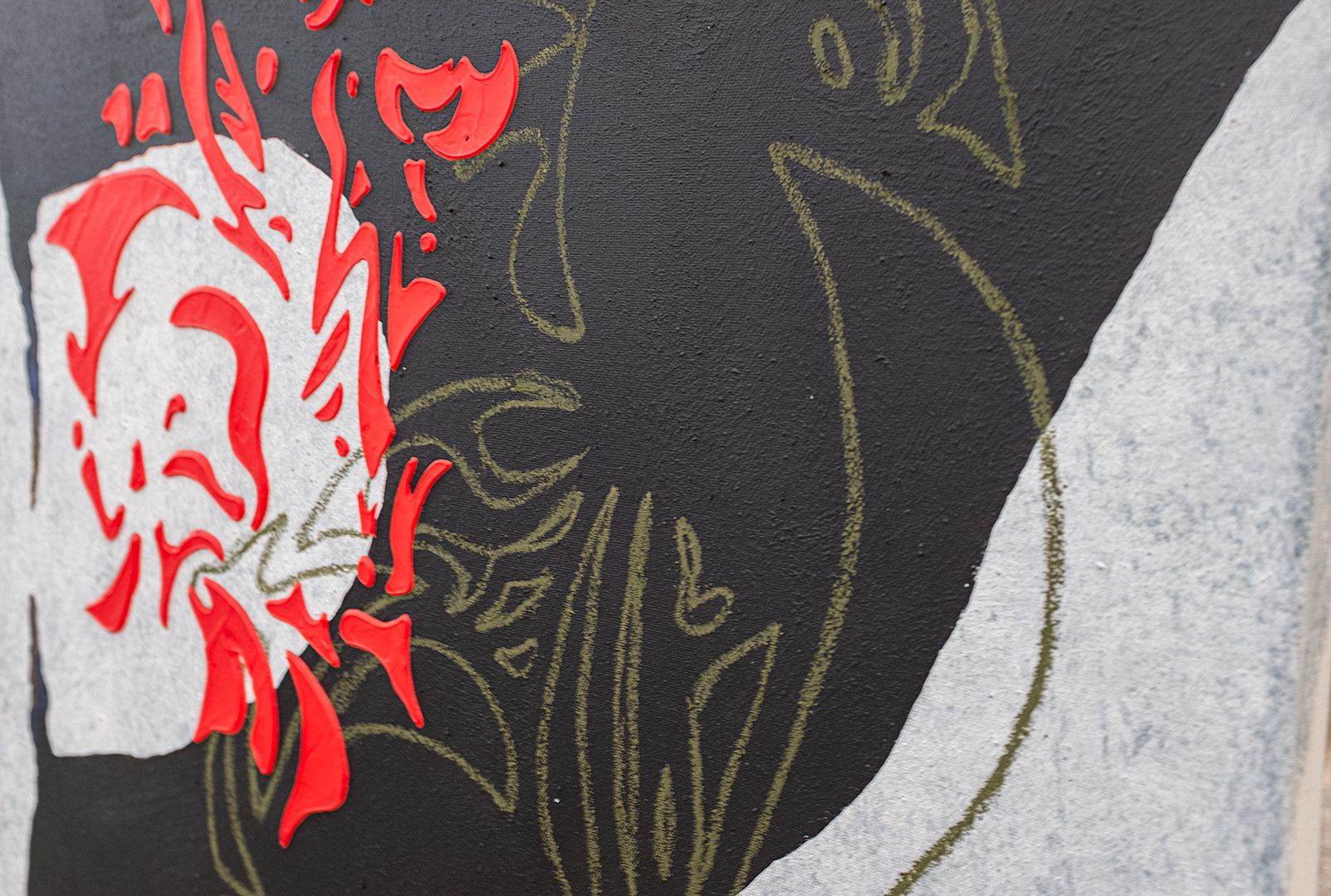 Art: Acrylique, pastels à l'huile sur toile / Acrylic, oil pastels on canvas 24" x 24" x 1.5"