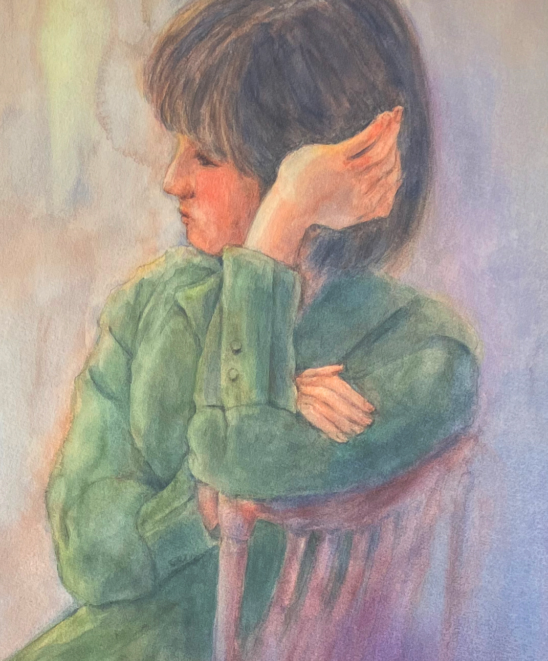 "slumber"　Izumi Naito 『まどろみ』内藤 泉　女性が描かれた水彩画