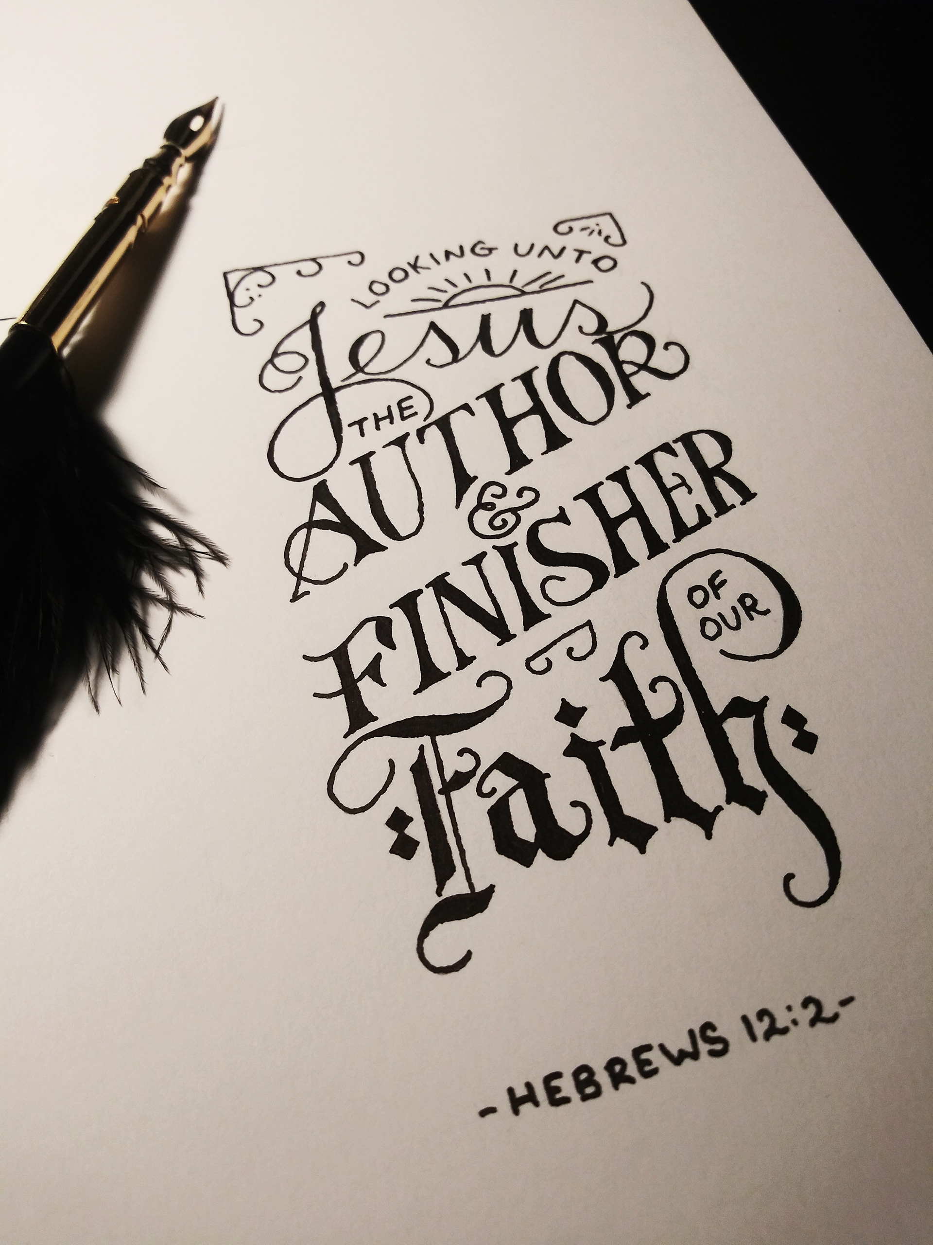 Made with Punctuate Calligraphy Set feather quill dip pen & ink