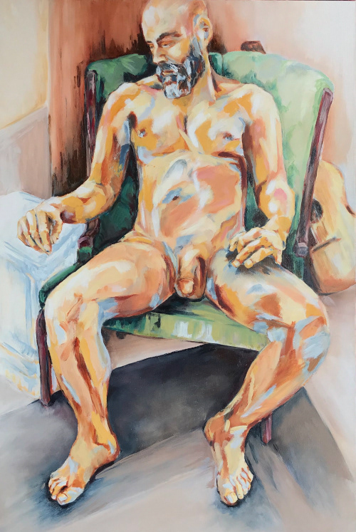 "An Instrumental Muse", oil on canvas, 90 x 60 cm