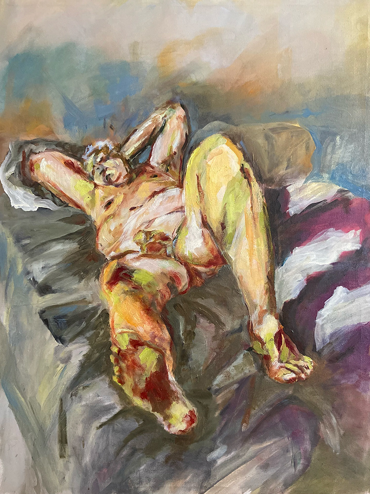 Untitled from Men at Home series, oil on canvas, 80 x 60cm