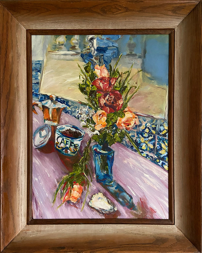 "Birthday Memories, Madrid and Sicily", oil on canvas (SOLD)