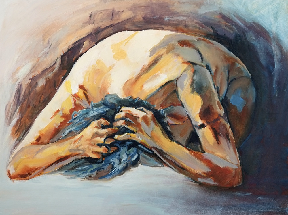 "The Moment Before, and After", oil on canvas, 45 x 50 cm