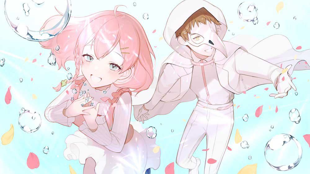 天羽よつは様×テラゾー様『BLUE AMBIENCE』歌ってみた動画 イラスト