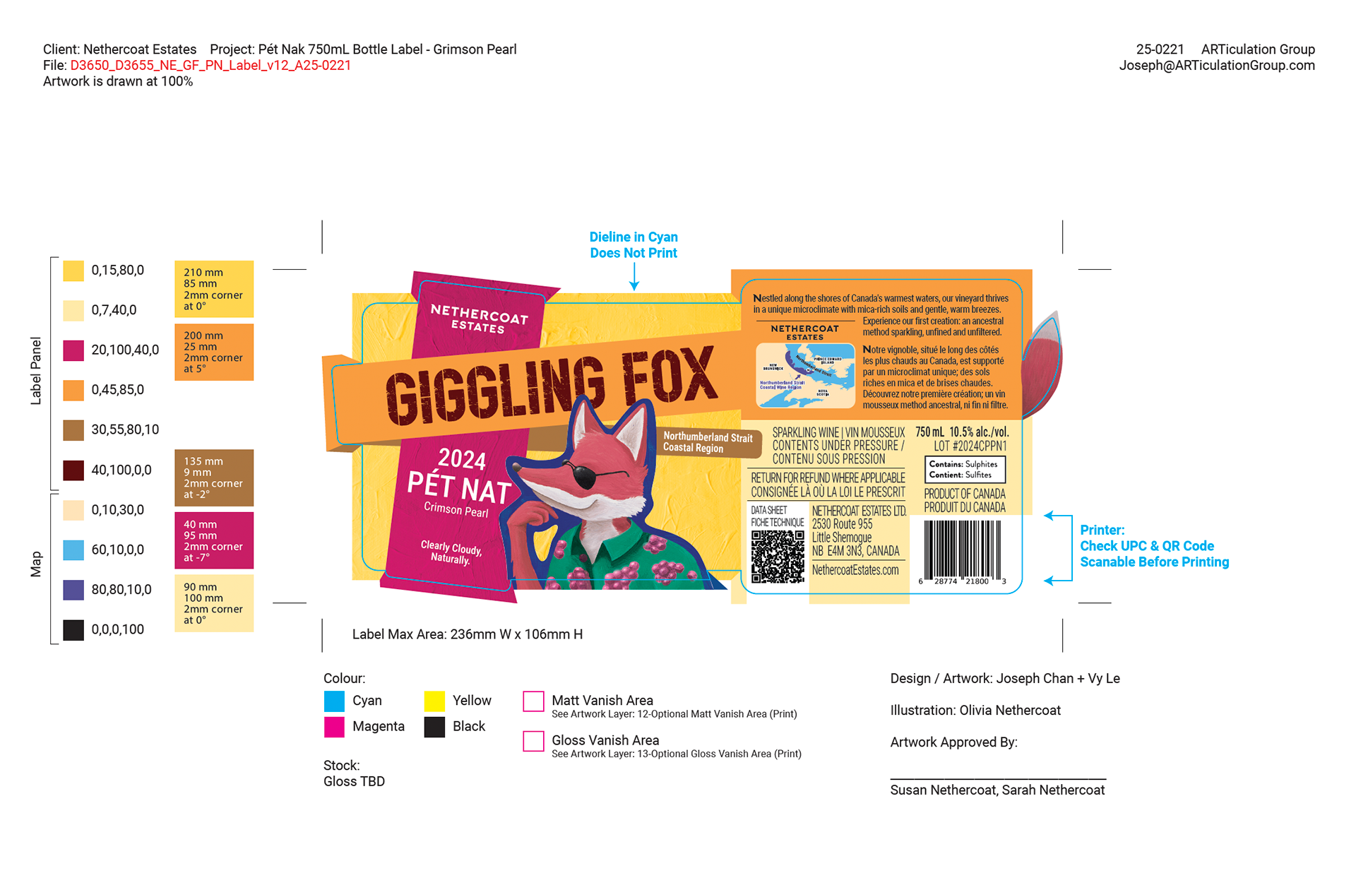 Crimson Pearl Pét Nat Wraparound label