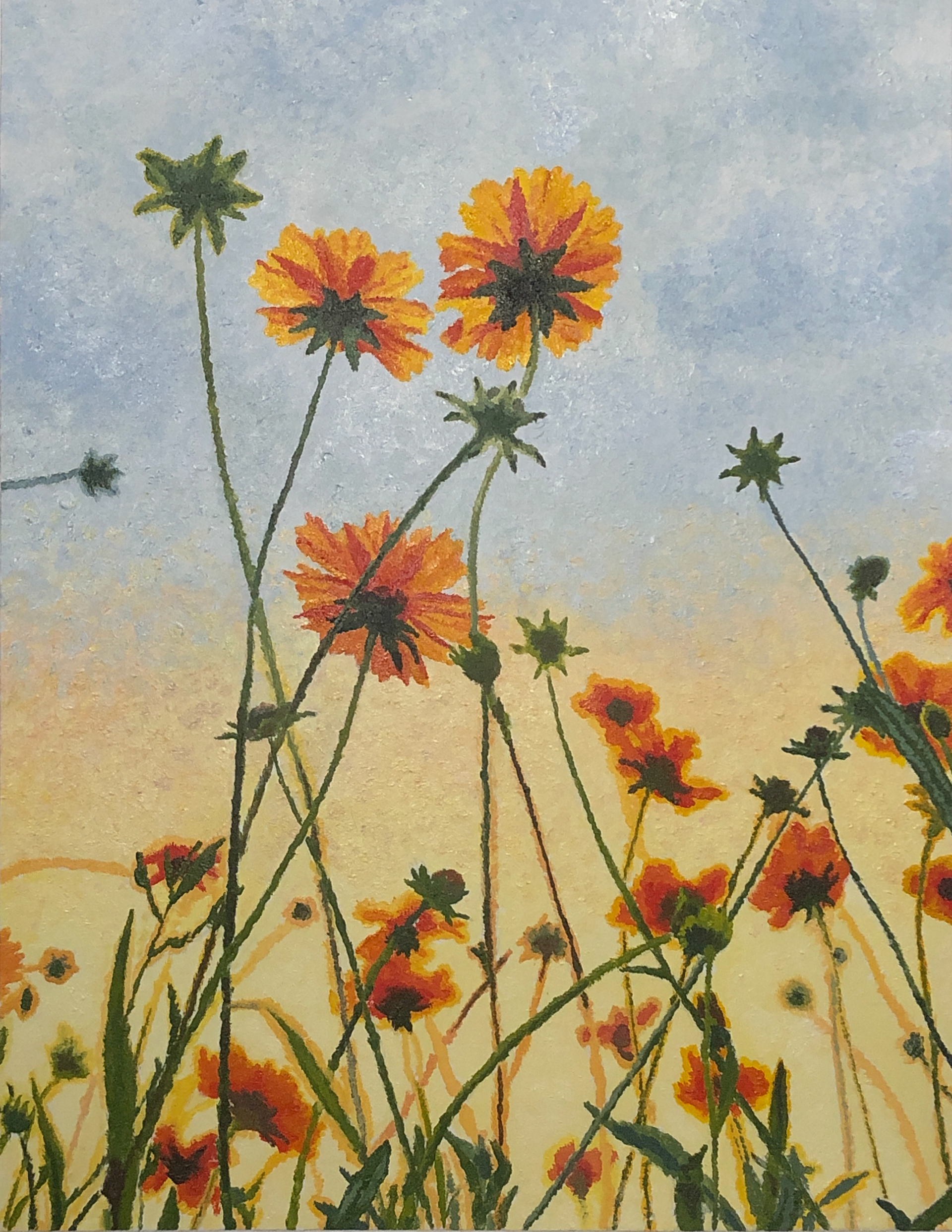 pointillism in acrylic