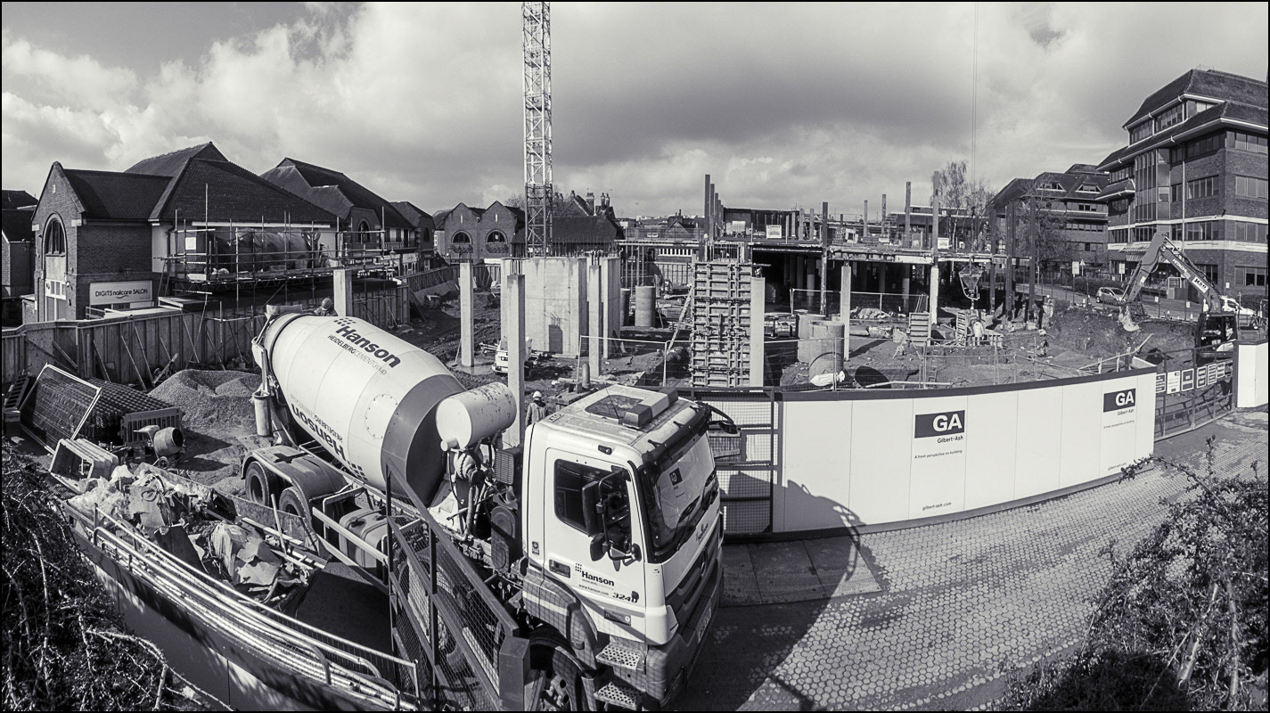 7th March | Demolition V 7-shot panorama of the continuing demolition of the old Waitrose building in Pirie's Place, Horsham.