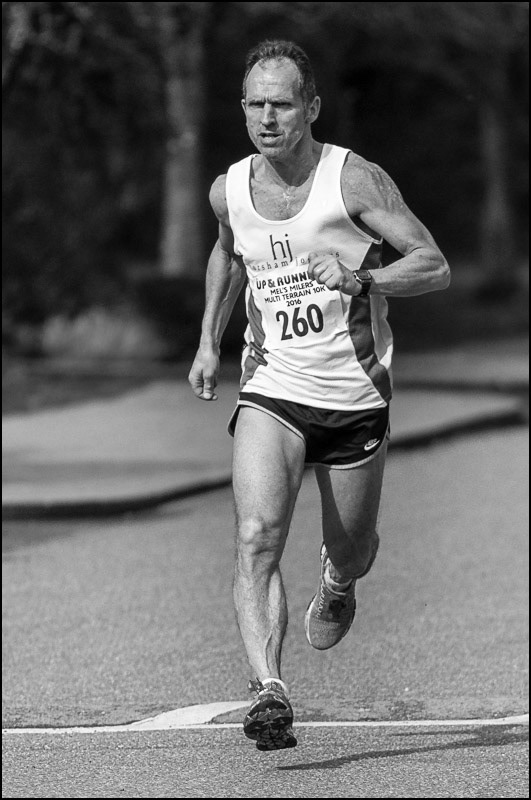 Chris Wigby of Horsham Joggers, Mels' Milers 10K, 2016.
