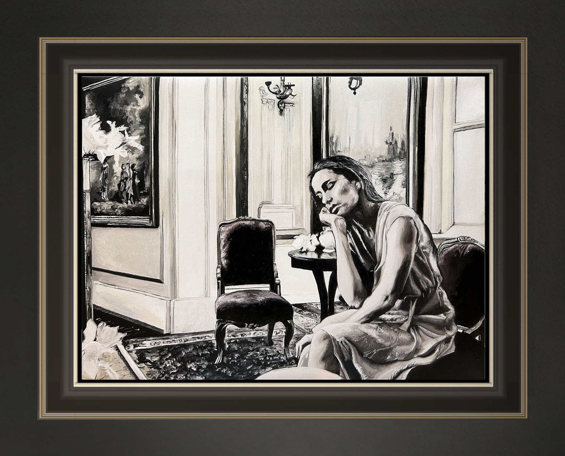 Die Tagträumerin, 30x40 cm, 2026, Öl auf Leinwand