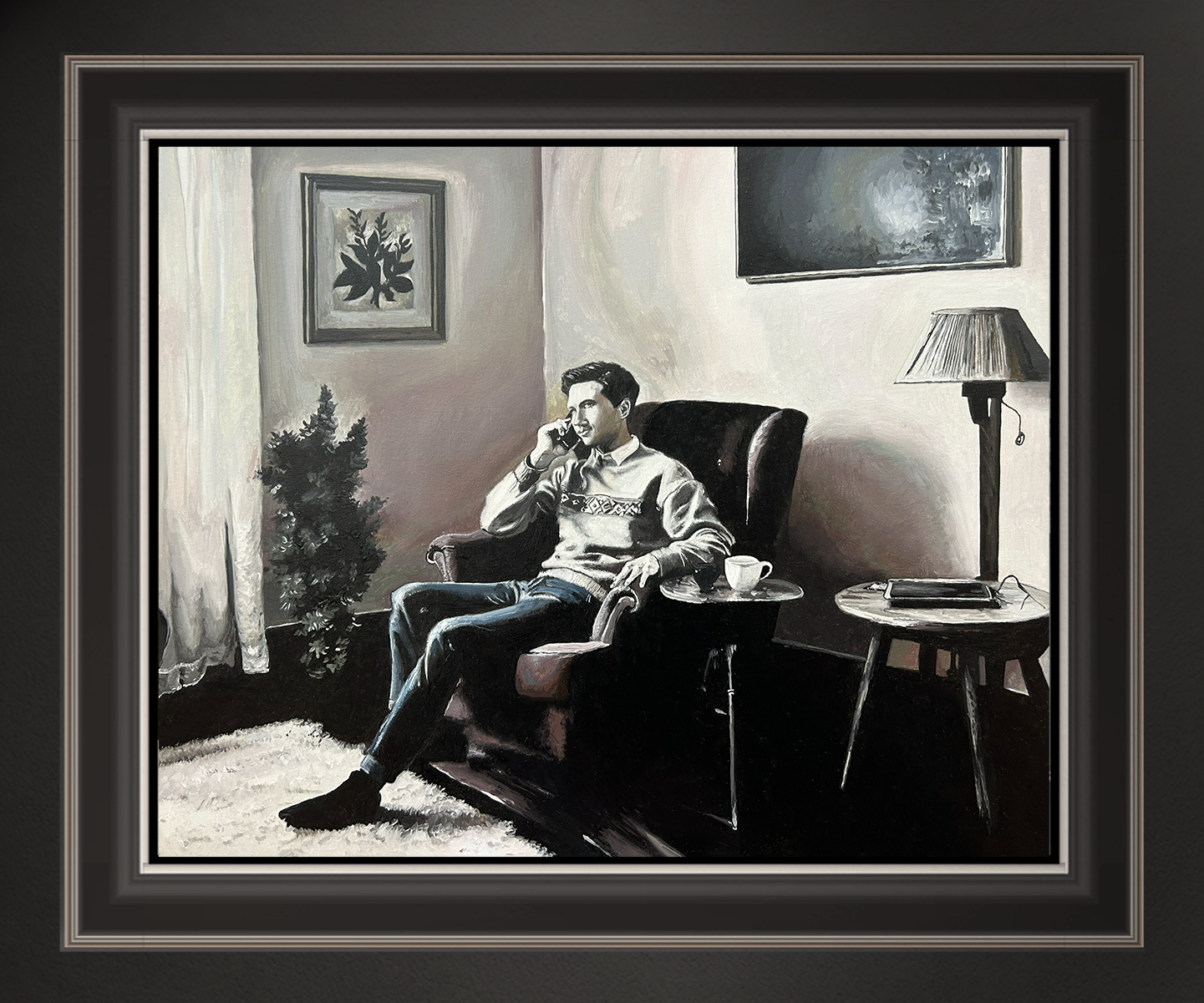 Gespräch in ruhiger Stunde, 40x50 cm, 2026, Öl auf Malplatte