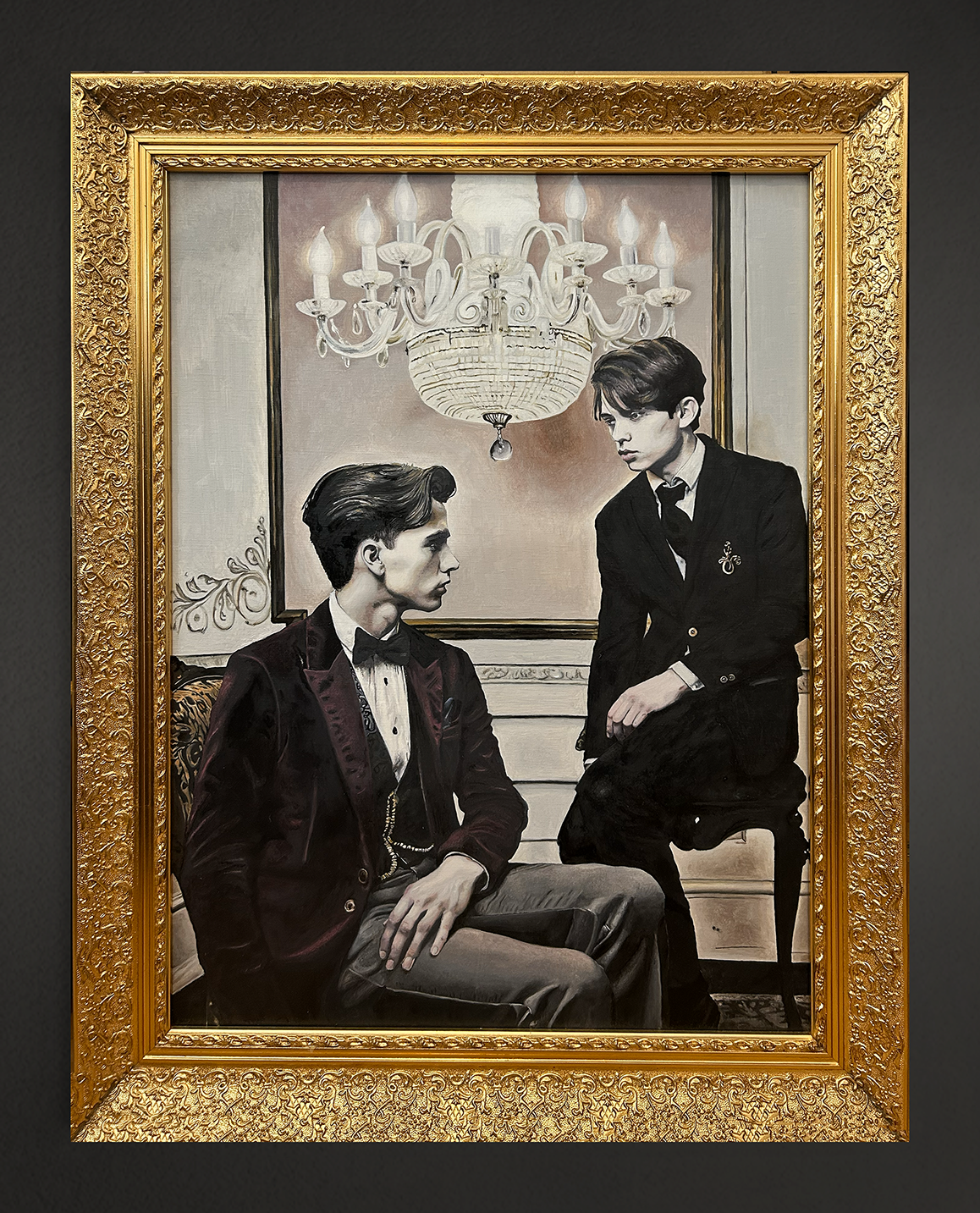 Samuel und Alexander, 80x60 cm, 2025, Öl auf Leinwand