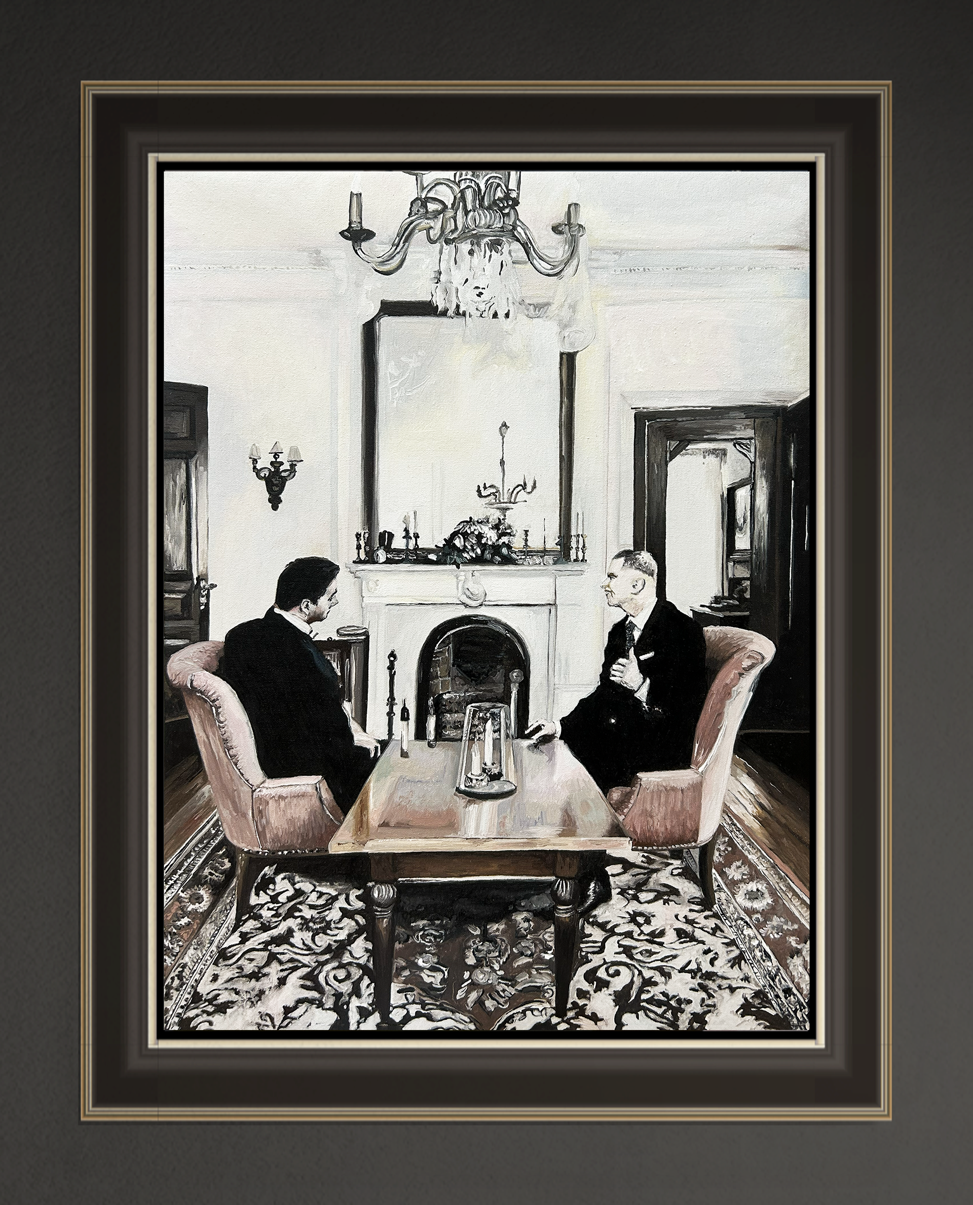 Freundschaftliche Verhandlungen, 40x30 cm, 2026, Öl auf Leinwand