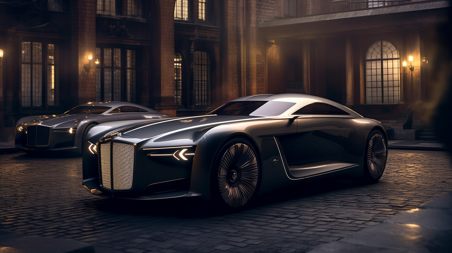 Futuristic Elegance on Cobblestone Streets