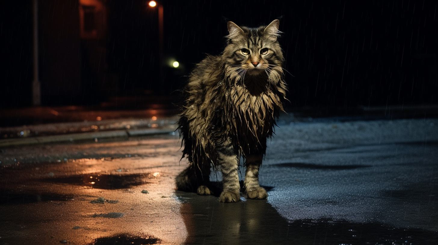 A Maine Coon's silent lament: once cherished, now forgotten.