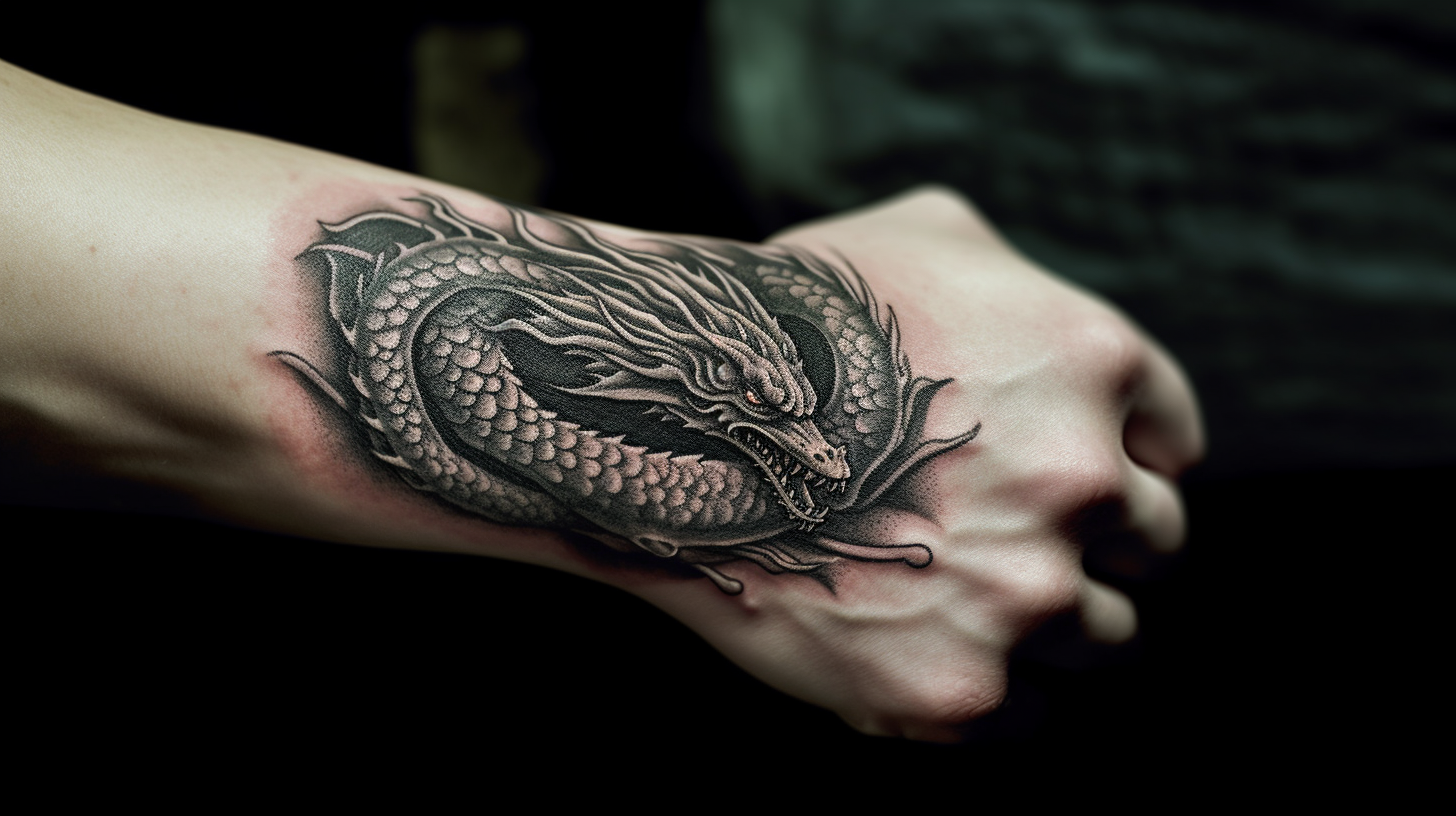 Dragon's Majesty: A Regal Inked Presence.