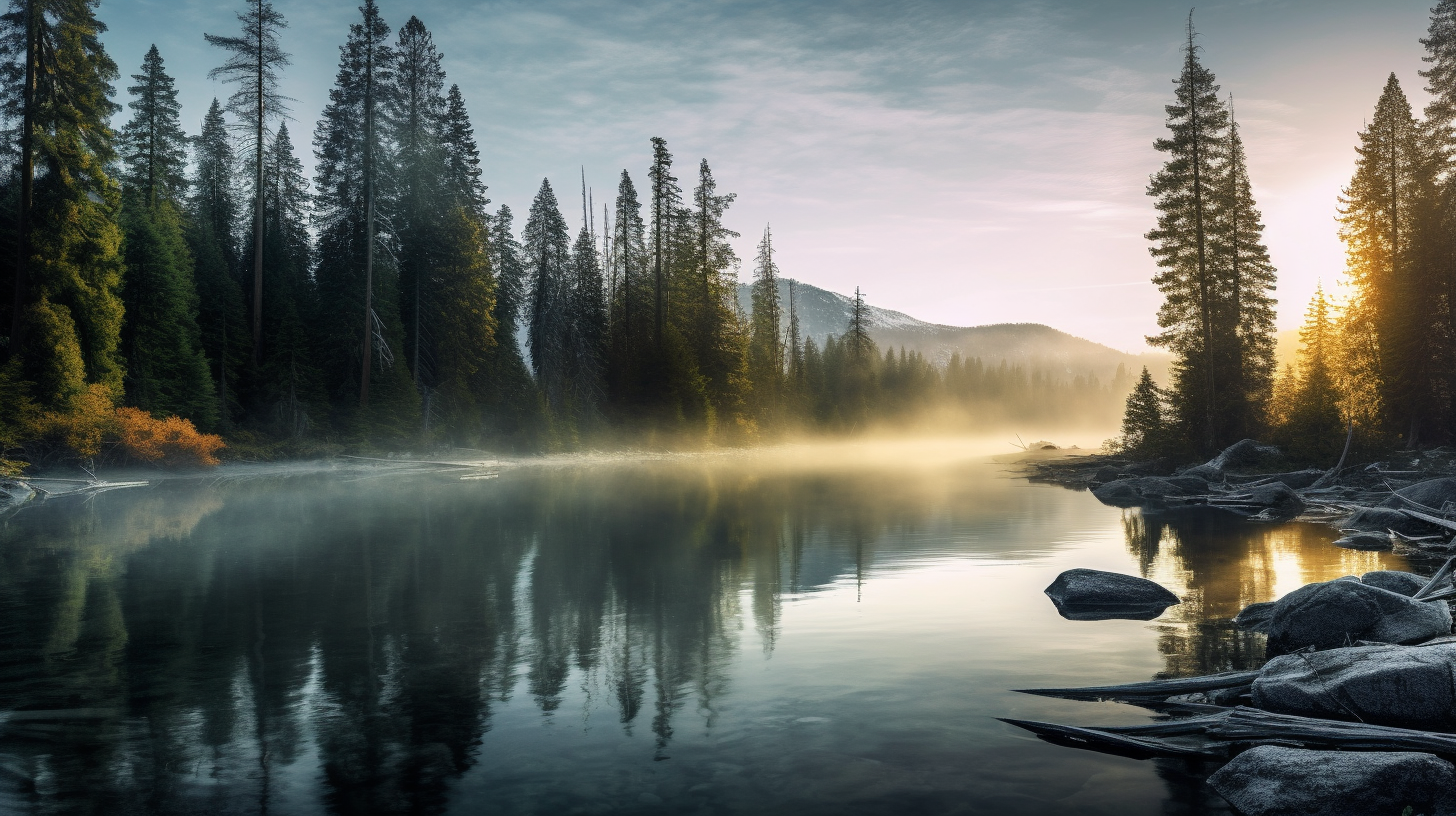 Morning Mist Over Silent Lake