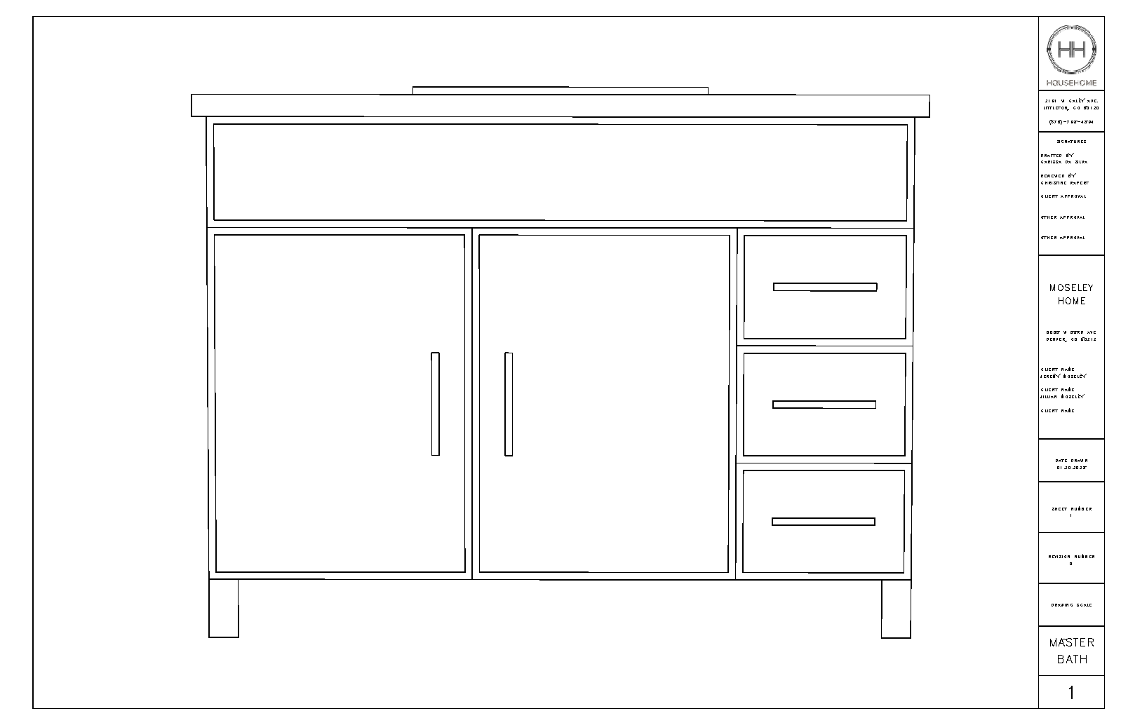 Primary Bathroom Vanity Elevation