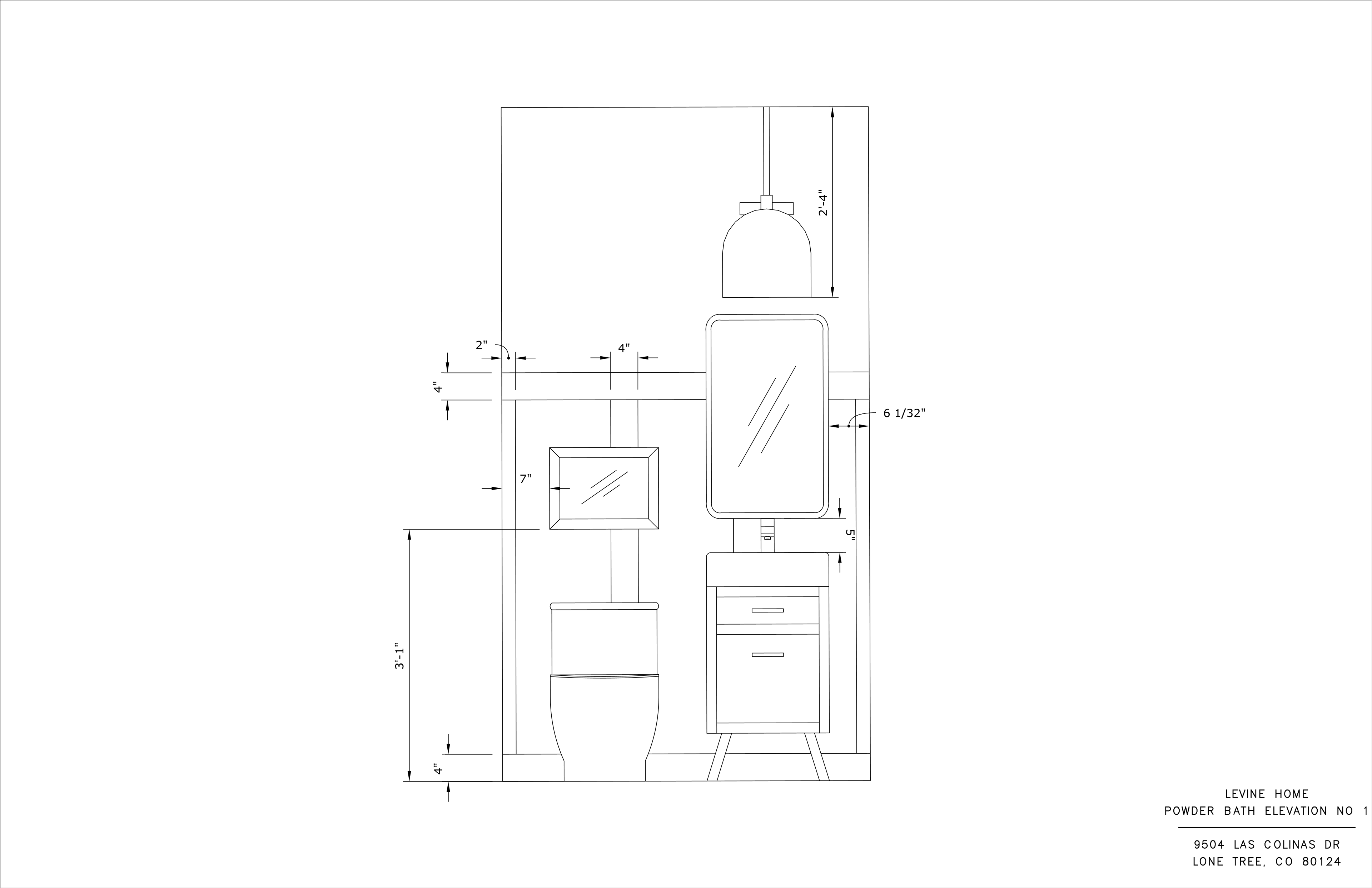 Powder Bath Interior Elevation I