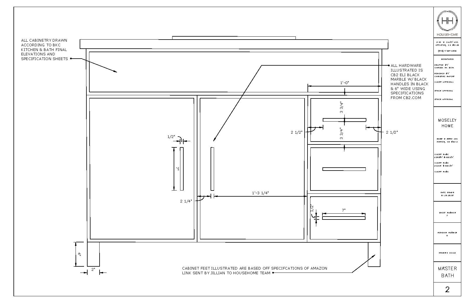 Primary Bathroom Detailed Vanity Elevation