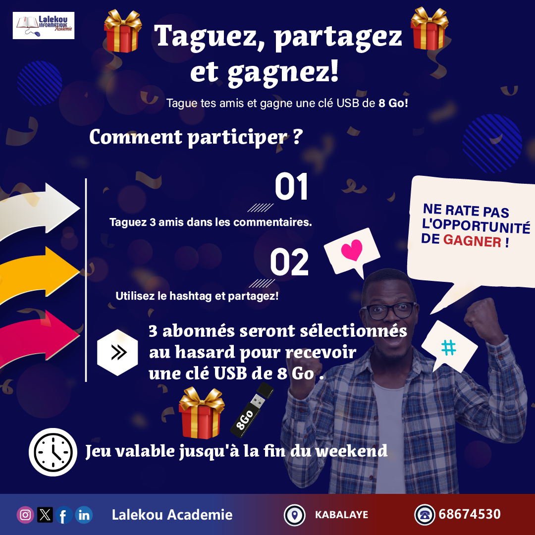 Taguez, partagez et gagnez!