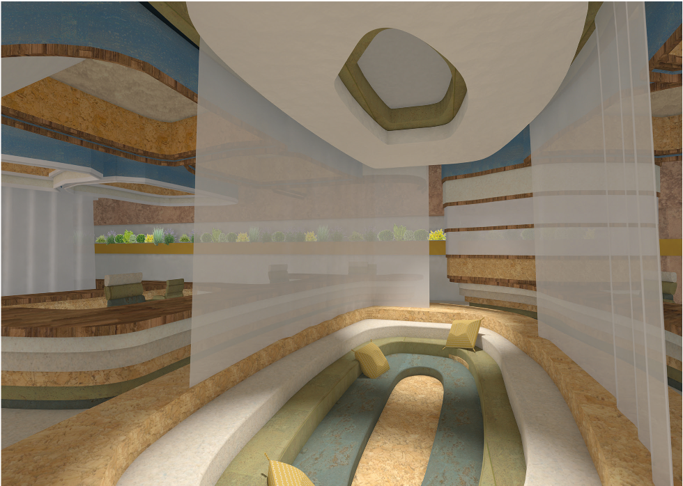 meeting and relaxing space inside each division