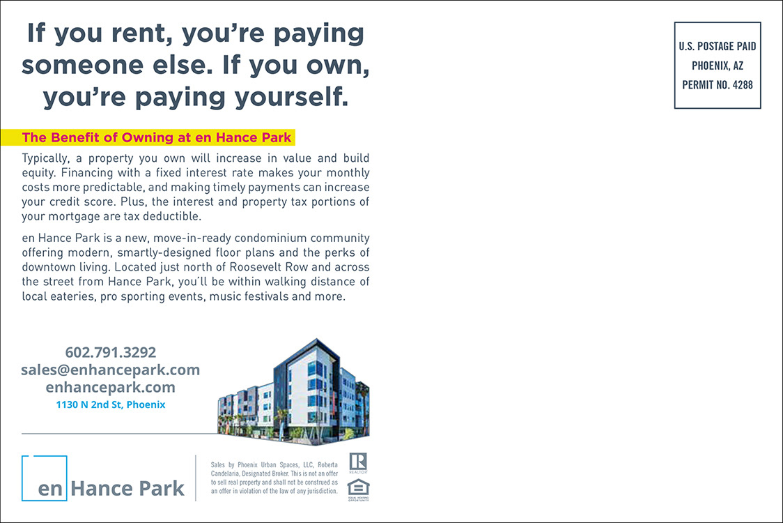 Direct Mail Postcard, Back