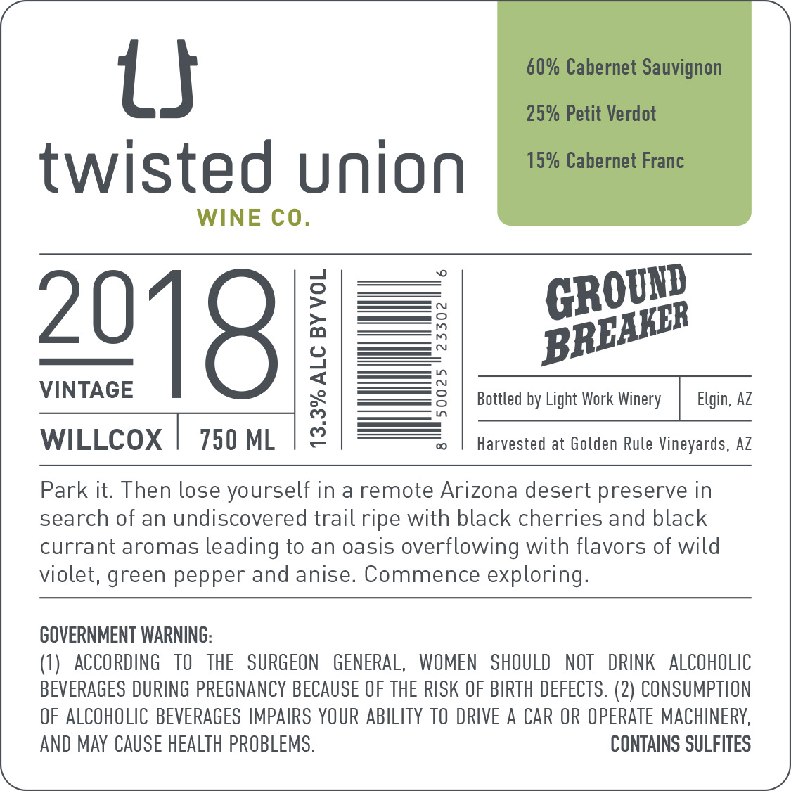 Red Wine Blend Label, Back