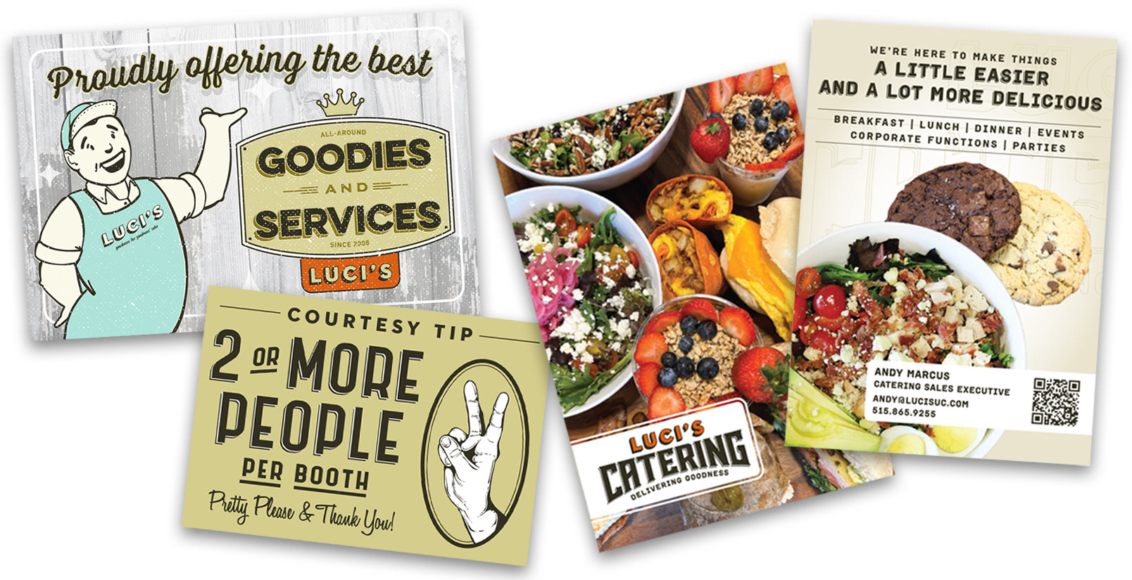 Wall Graphic, Table Tent, Direct Mail Postcard