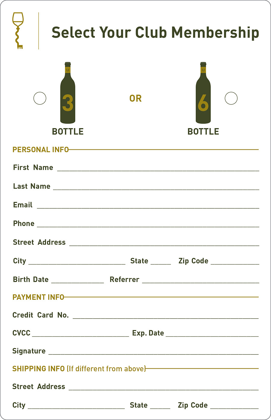 Wine Club Postcard, Back