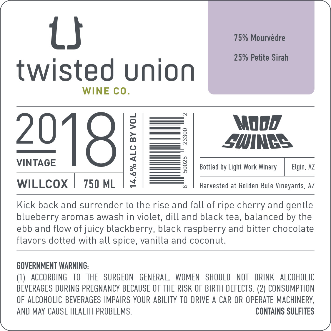 Red Wine Blend Label, Back
