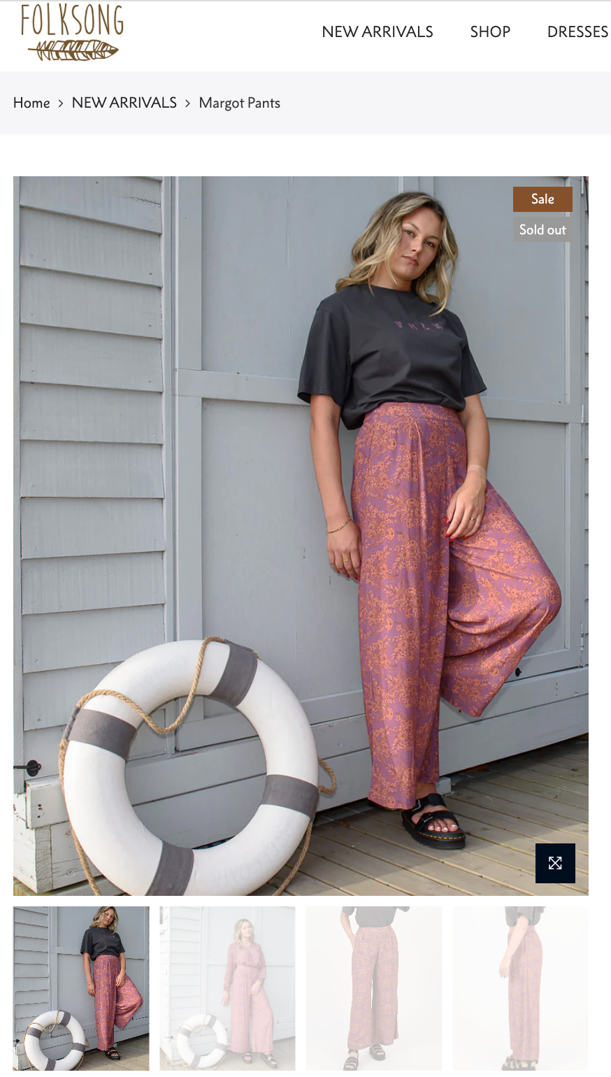 Folksong e-commerce websiteolksong Website content