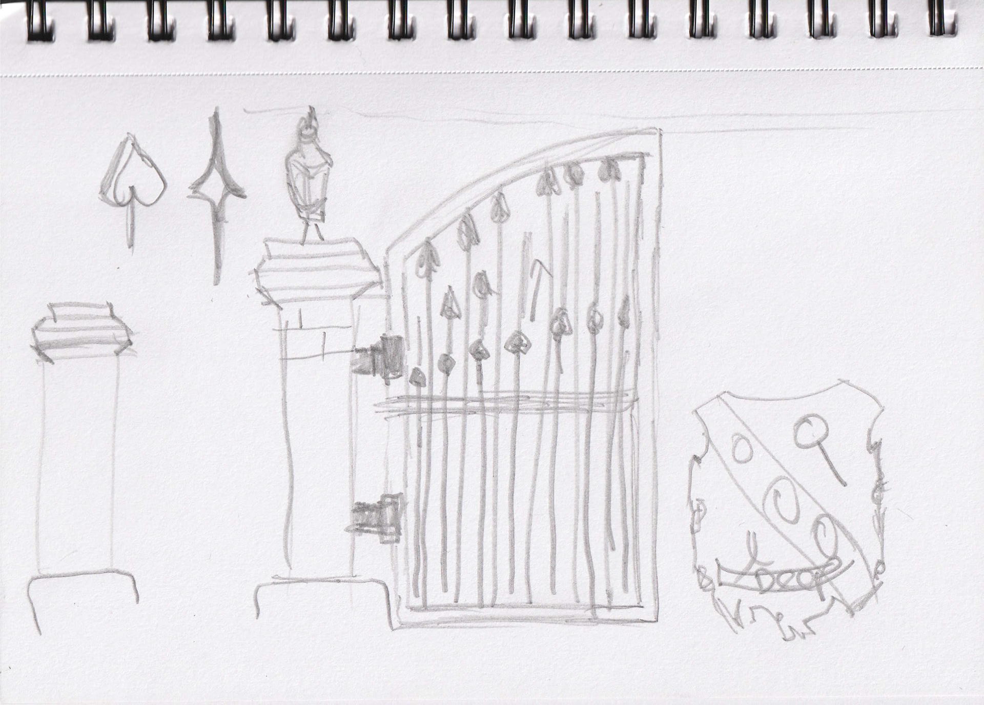 Original sketch for gate (shield is Original art not my work)