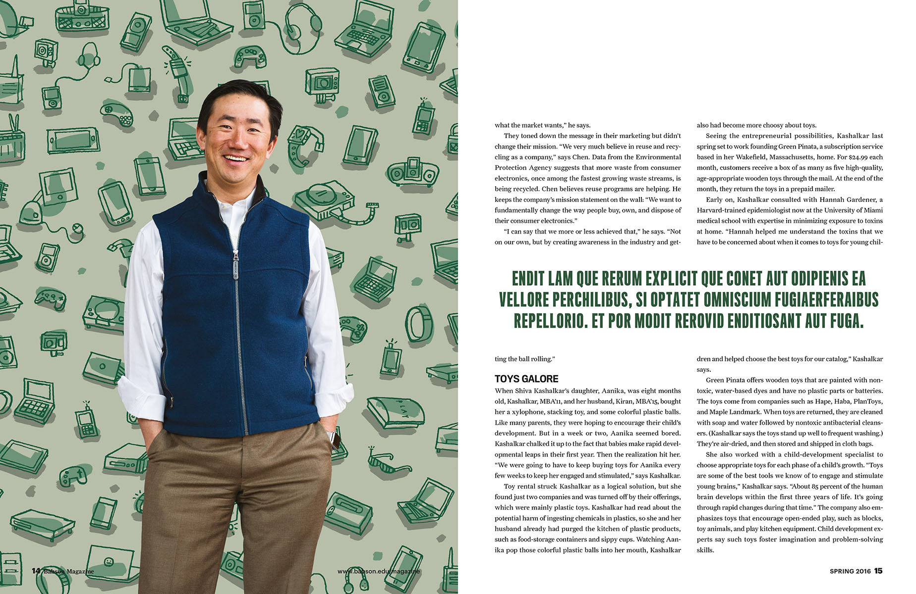 Babson Magazine, Boston, USA. Illustrations for an article on sustainability
