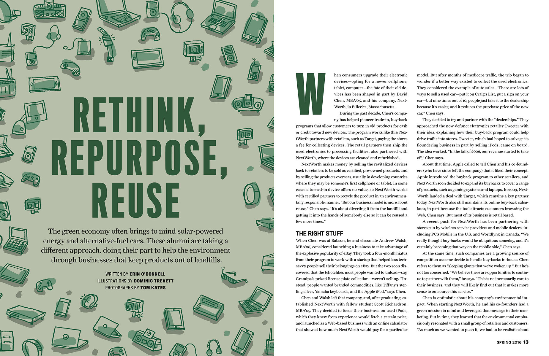 Babson Magazine, Boston, USA. Illustrations for an article on sustainability