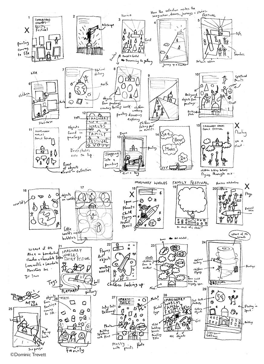 Rough ideas for the Imaginary Worlds Family Festival