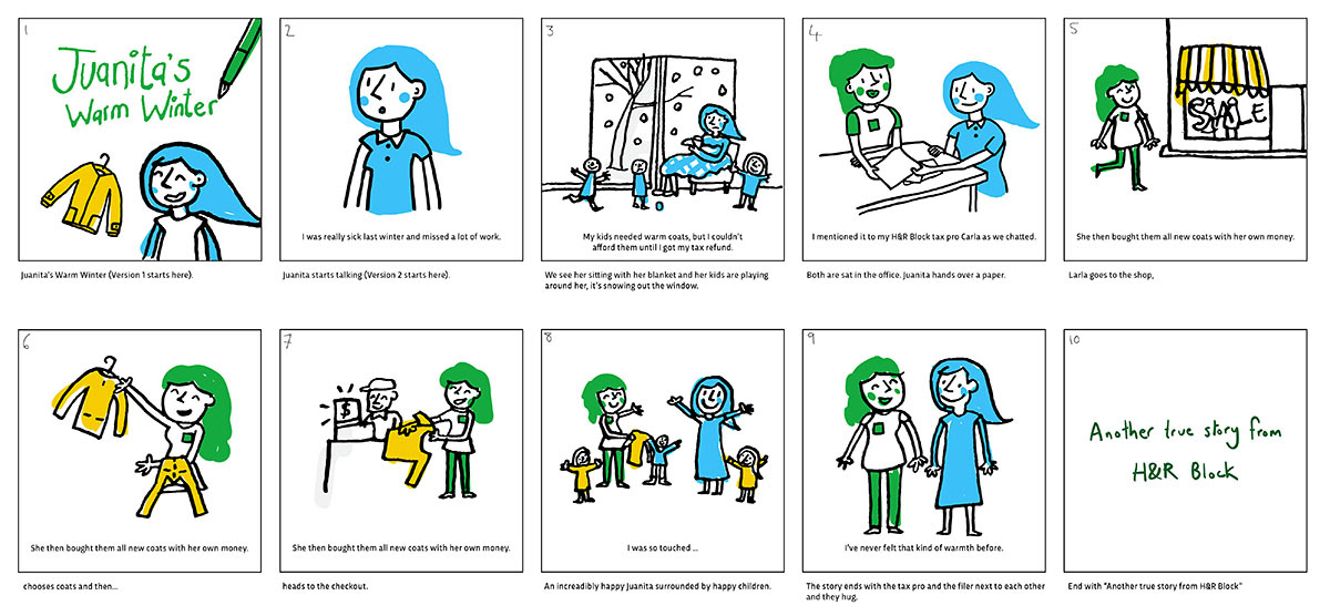 Storyboard for Junita's Warm Winter animation