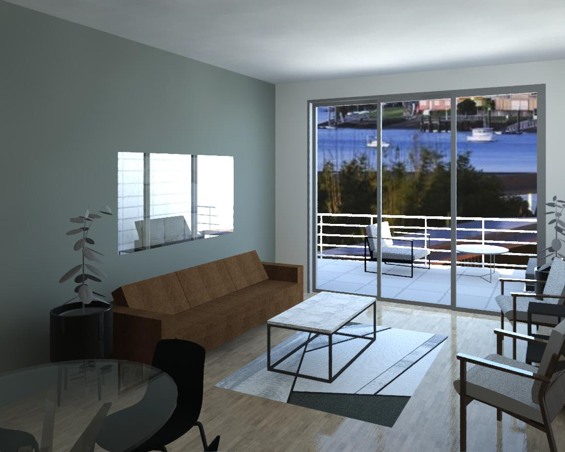 3D Day render of lounge