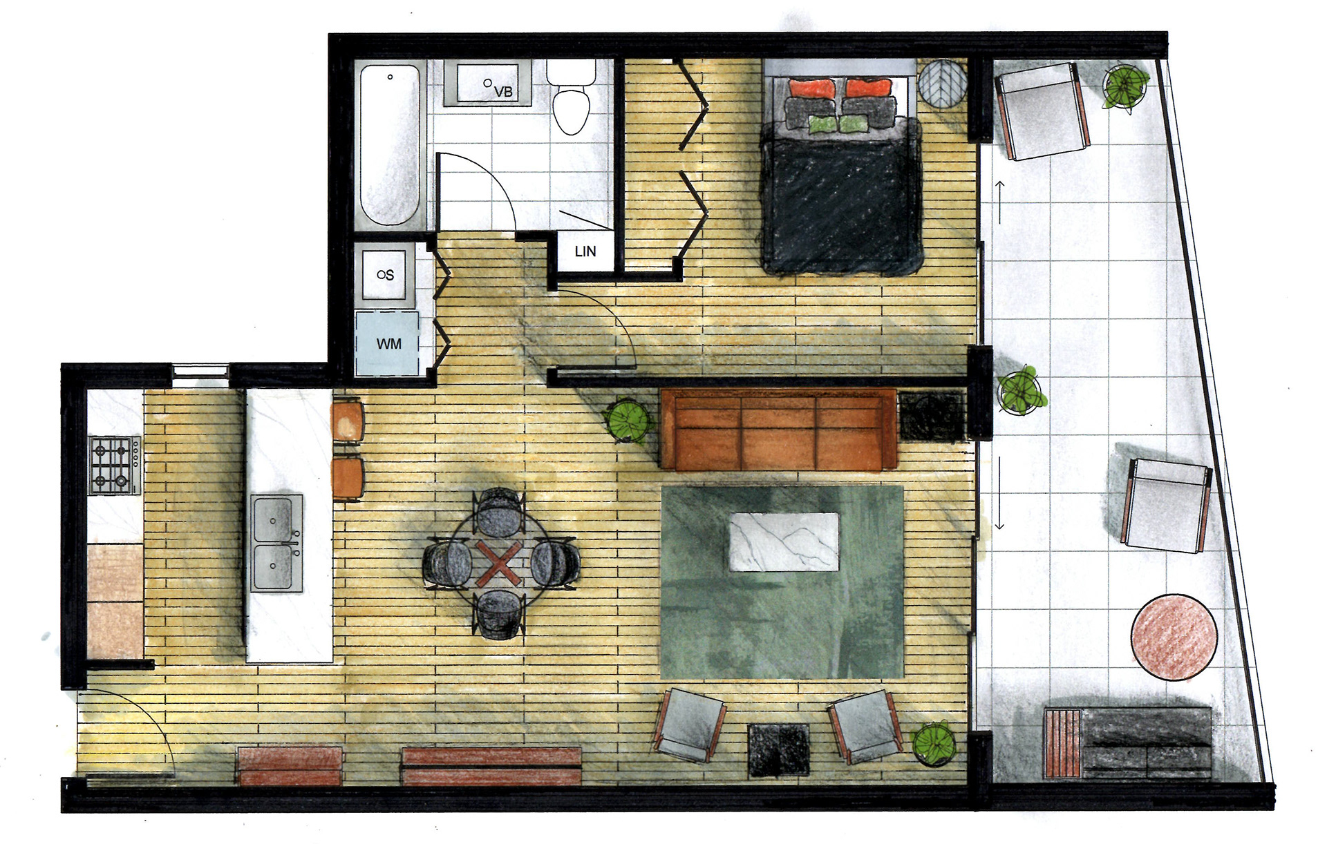 Hand render of layout
