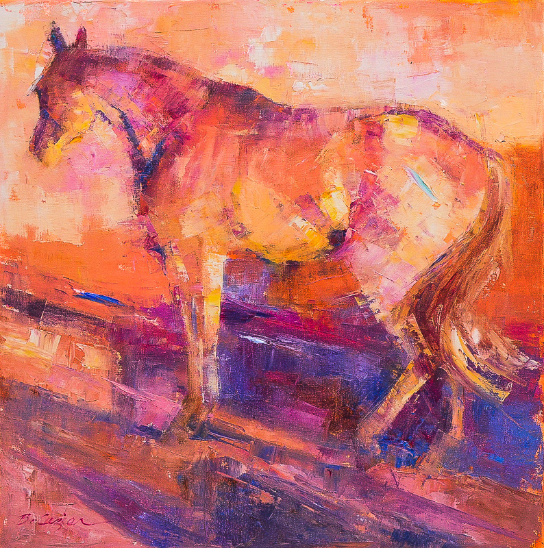 The Pink Sabino 20" x 20" oil on canvas. Framed
