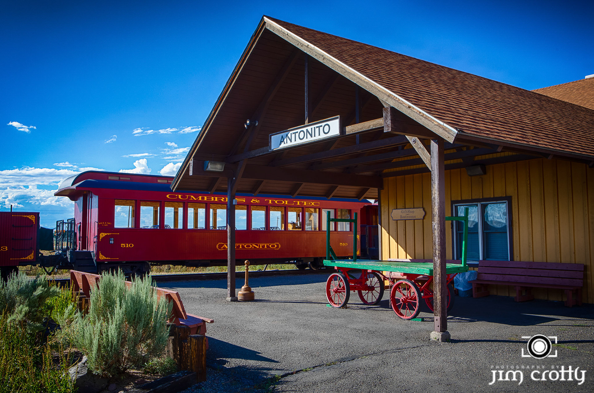 Train and landscapes along the Cumbre &amp; Toltec Scenic Railroad in and near Antonito, Colorado by Jim Crotty