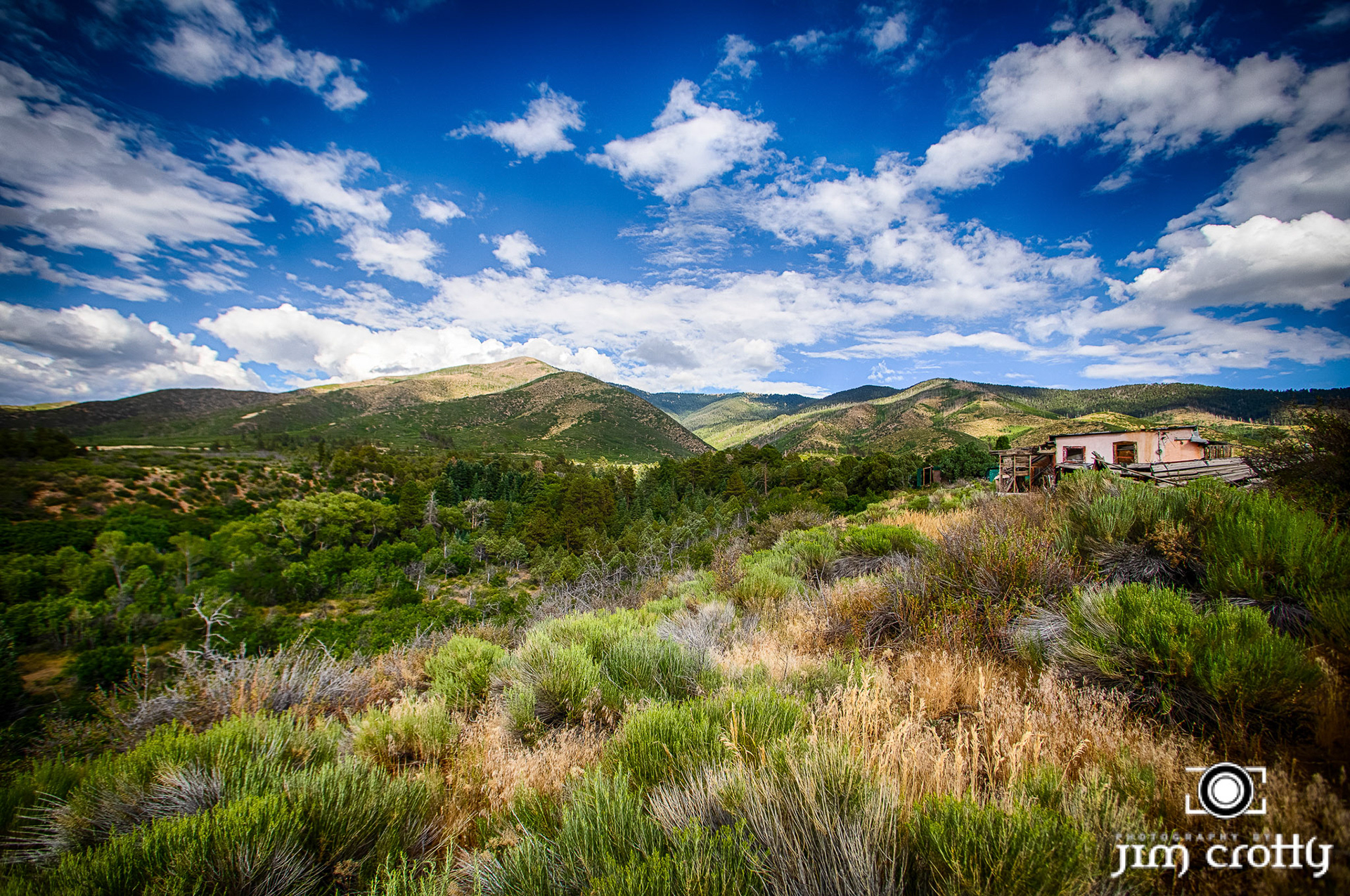 Landscape and rural scenes on road outside of Taos, New Mexico