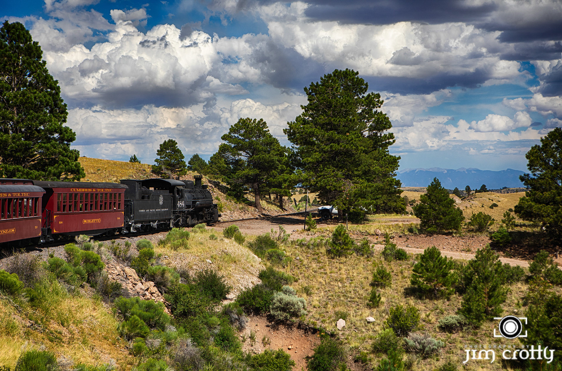 Train and landscapes along the Cumbre &amp; Toltec Scenic Railroad in and near Antonito, Colorado by Jim Crotty